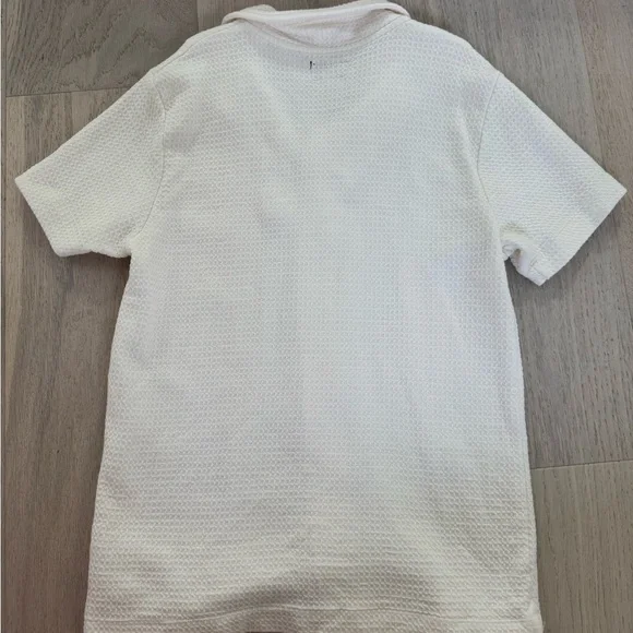 Next boy’s cream waffle shirt & shorts Age 11-12